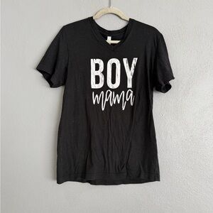 Boy Mama Shirt Size Medium Black V-Neck